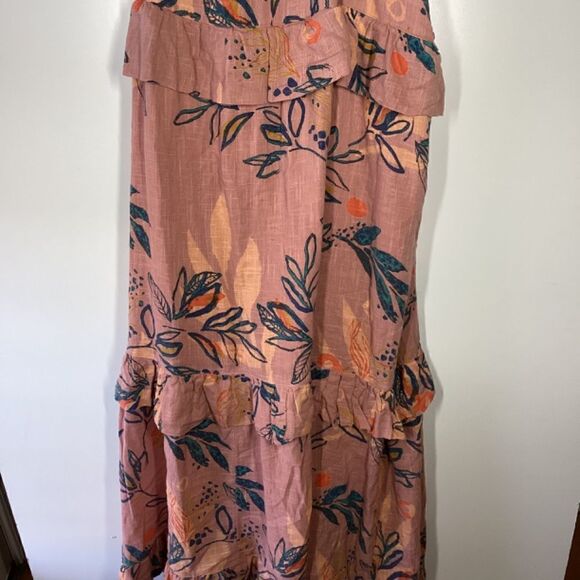 Free People Anita Floral Boho Maxi Dress Mauve Orange - Picture 3 of 16